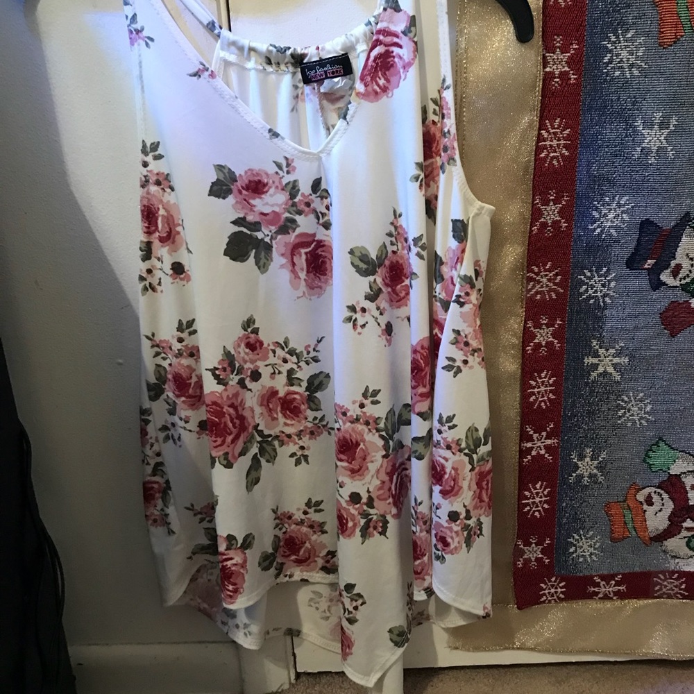 Vintage floral high low blouse Size Medium